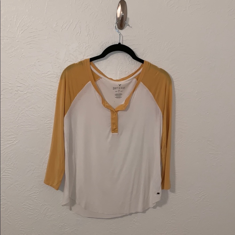 Yellow baseball tee
